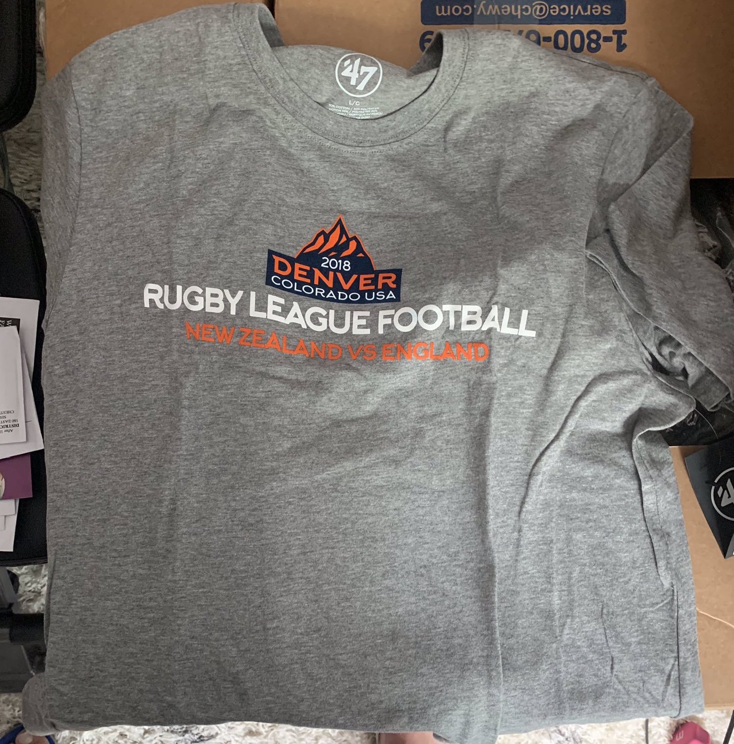 Denver 'Rugby League Football' men's t-shirt (grey)
