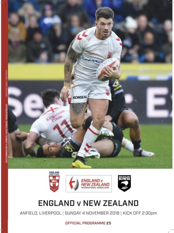 2018 Second Test: England v New Zealand at Anfield programme